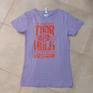 Marvel Purple Tee with Red Thor vs Hulk Design